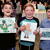 All these photos show Sinai students proudly displaying their artwork to family and friends at the Unique Inspirations Art Show.