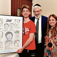 All these photos show Sinai students proudly displaying their artwork to family and friends at the Unique Inspirations Art Show.