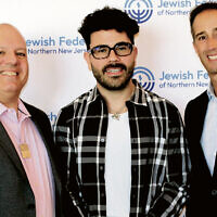 Jason Shames, CEO of the Jewish Federation of Northern New Jersey; keynote speaker Hen Mazzig, an Israeli writer, speaker, and social media influencer; and Daniel Herz, president of the Jewish Federation of Northern New Jersey.