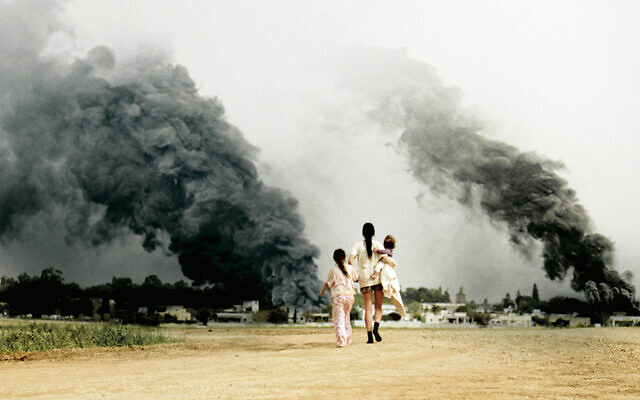 In “Red Alert,” Bat Sheva Yahalomi and her daughters escape the terrorists devastating Kibbutz Nir Oz. In “Red Alert,” Bat Sheva Yahalomi and her daughters escape the terrorists devastating Kibbutz Nir Oz.