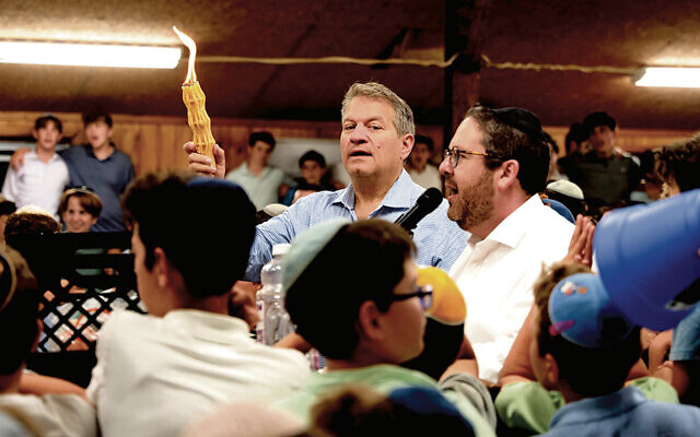 Jeff Braverman, left, and Johnny Shlagbaum, then assistant director, at Havdalah. (All photos courtesy New Jersey Y Camps) Jeff Braverman, left, and Johnny Shlagbaum, then assistant director, at Havdalah. (All photos courtesy New Jersey Y Camps)