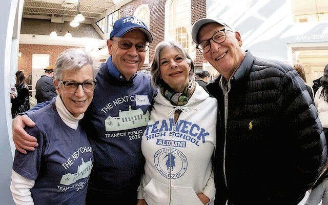 Teaneck High School graduates Ricki and Paul Ostrow, and Jacqueline and Michael Kates. (Friends of the Teaneck Public Library)