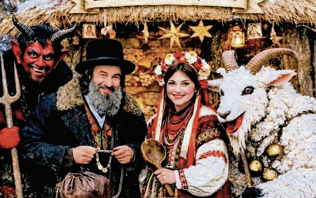 A Ukrainian church in Connecticut advertised its 2026 Christmas vertep using a poster featuring a Jewish caricature that has drawn criticism as antisemitic. (Screenshot via Facebook)