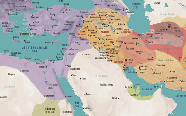 ON THE COVER: This map, from the World History Encyclopedia by designer and history educator Simeon Netchev, shows the Parthian Empire as it was from about 247 BCE to 224 CE.