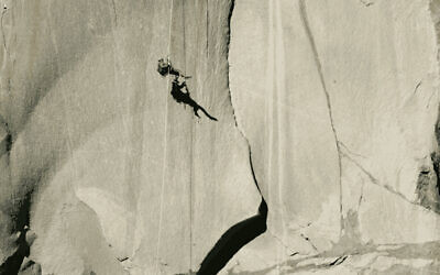 This wide-angle view shows Eitan Armon taking the difficult Zodiac route up El Capitan. (Elena Neuman)