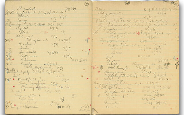 These are pages from Wingate’s English/Hebrew notebooks. These are pages from Wingate’s English/Hebrew notebooks.