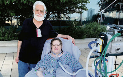 Carolyn Kanter and her father, David Strauss, are at NYU Langone last July.