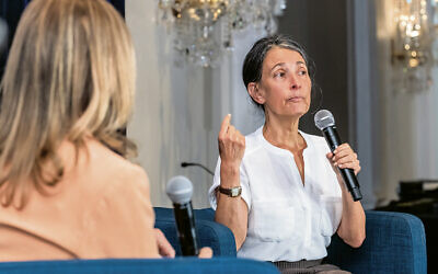 Rachel Goldberg-Polin speaks to the crowd at the Jewish Federation of Northern New Jersey’s women’s spring luncheon. (Photos courtesy JFNNJ)