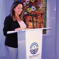 Ravit Steinmetz-Shemla, director of the Israel office for the Jewish Federation of Northern New Jersey in Nahariya speaks.