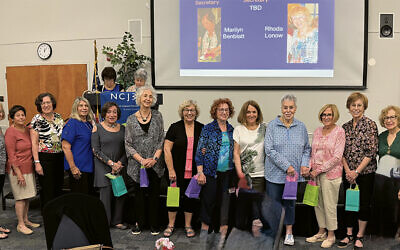 Incoming president Joan Birnbaum, second from left, with officers and directors being installed. (Courtesy NCJW)