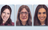 Dr. Leah Knapp, left, Debra Tsadok, and Aliza Weinberg