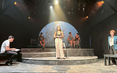 This is a scene from a rehearsal of “Flying Toward the Sun” at the Penguin Theater in Stony Point (Photos courtesy Bill Nabel)