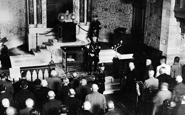 Nazis forced Jewish men to sit in the local synagogue as a professor read aloud from Mein Kampf. Next, the shul was set on fire.