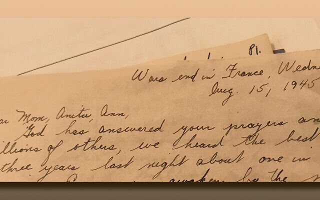 This is a letter that Merrill’s father wrote home at the end of World War II.