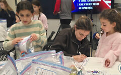 Children work on a project for Repair the World at the Kaplen JCC on the Palisades in Tenafly
