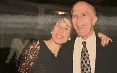 Merrill Silver and her father, Mike Leventer, at Merrill’s daughter’s bat mitzah in 1996.