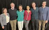 From left: Actors Jill Stern, Steven Skybell, Danny Kornfeld, and Awesta Zarif, director Colton Pometta, and playwright David Zax (Aftermath)
