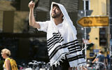 Yehuda L. Hyman in 2017, in his dance protest in Germany. (Thomas Kunz)