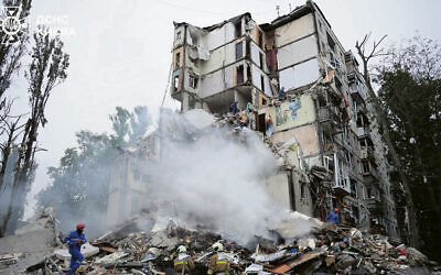 This apartment building in Kyiv was destroyed by a Russian bomb attack on July 31, 2025. (dsns.gov.ua)