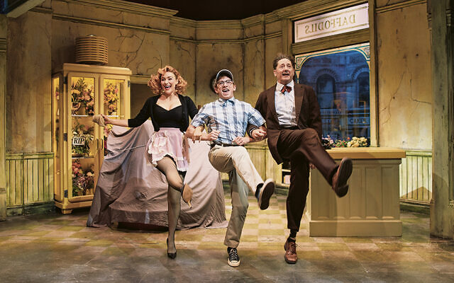 Betsy Wolfe, Ethan Slater, and Reg Rogers dance in the new production of “Little Shop of Horrors.” (Emilio Madrid)