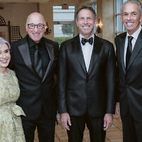 At the gala are, from left, Jewish Home Family president and CEO Carol Silver Elliott, Peter Martin, Jewish Home Family CEO Jay Nadel, and Howard Chernin.