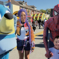 The ever popular Bluey and Spiderman came by to say hello. (TH Experiences)