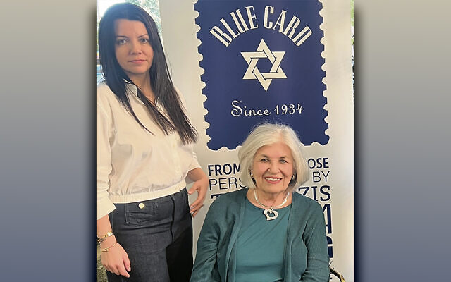 Blue Card executive director Masha Pearl with survivor Adrienne Petrook at a Blue Card program. (Alan Shindelman/Shindel Media, courtesy the Blue Card)