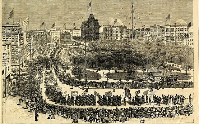 The Grand Demonstration of Workingmen in Union Square in September 1882. Published in Frank Leslie’s Illustrated Newspaper/Courtesy Private Collection