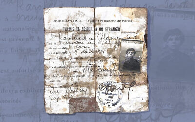 The author's grandmother’s French residence permit from 1914 includes a spelling of her husband’s original name, Karolchouk, before he and his brothers changed it to Carroll. (Courtesy)
