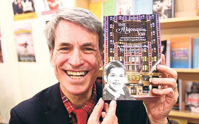 Michael Elihu Colby with his book The Algonquin Kid, which is filled with anecdotes from his star-studded childhood at the famed hotel, which was owned by his grandparents.     