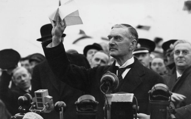 Once Germany’s invasion of Poland made clear his colossal misjudgment, Chamberlain did not run away from his mistake. (Central Press/Getty Images)