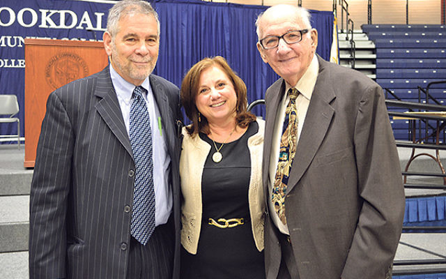 At this year’s annual Chhange colloquium, featured speaker Michael Berenbaum, left, told students present that theirs could be the last generation to hear the story of the Holocaust directly from survivors. With him are Chhange executive director Da
