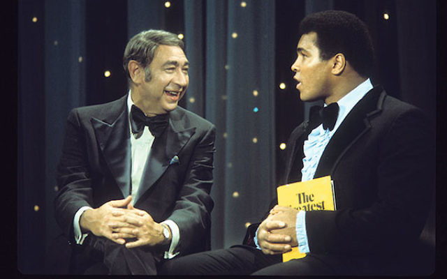 Howard Cosell, left, appearing with Muhammad Ali on Saturday Night Live, October 18, 1975.  