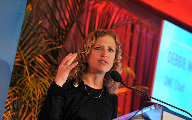 Debbie Wasserman Schultz speaking at a gala in Washington, D.C., March 3, 2015. (Kris Connor/Getty Images)