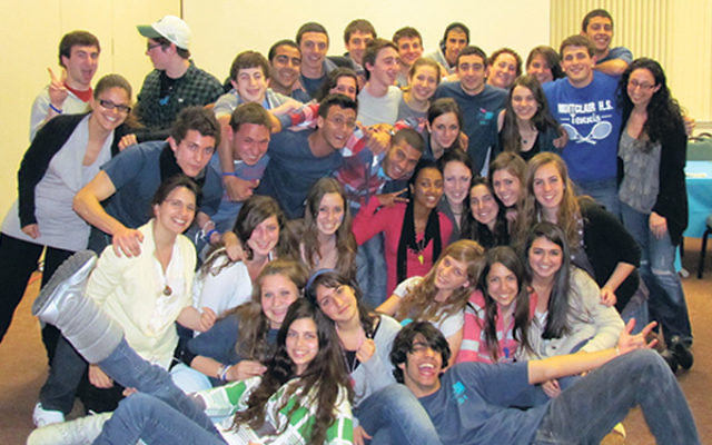 The Israeli and American members of the 2010-11 MetroWest cohort of Diller Teen Fellows at the closing ceremony of their program in New Jersey, April 2011.