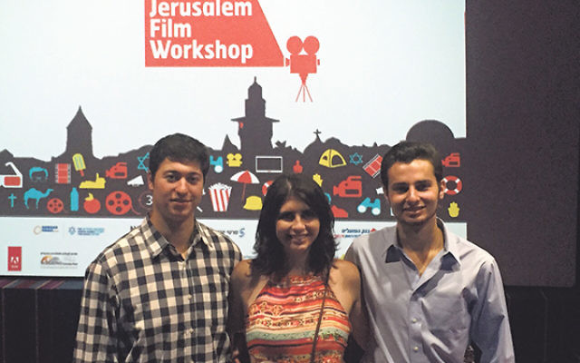 NJ participants in the Jerusalem Film Workshop, from left, Jamie Blenden, Shira Gorelick, and Jeremy Gross. 