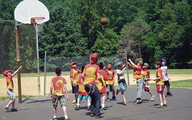 Basketball was among the activities at Camp Gan Israel.