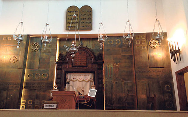 Inside Beth Shalom Synagogue, one of two synagogues in Athens.