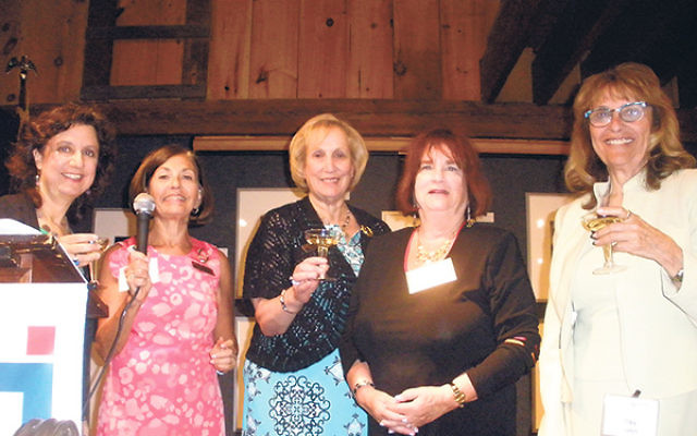 Celebrating the 18th anniversary of Southern NJ Hadassah’s Keepers of the Gate program are, from left, Southern NJ region co-vice presidents of fund-raising Debbie Kestin-Schildkraut and Michelle Krasner, region president Sherryl Kaufman, national s