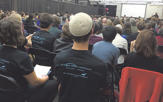 The opening plenary of the Open Hillel conference at Harvard University in Cambridge, Mass., Oct. 12.    