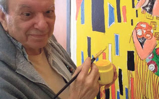 NJ artist Richard Hoffman produced a replica of The Kiss to brighten the wall of a senior center near Sde Nahum. 