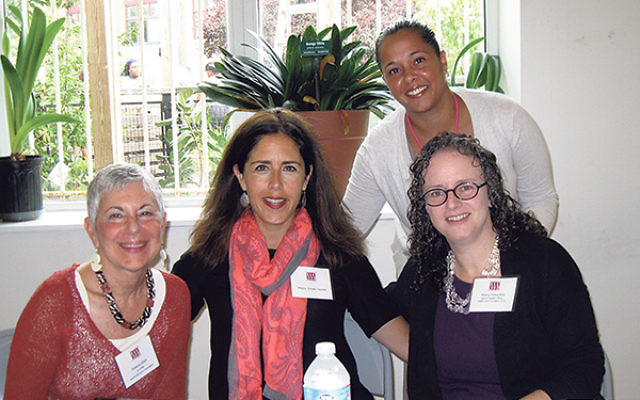 At the Jewish Women’s Foundation of NJ roundtable are, from left, JWF copresident Roberta Elliott; Magda Schaler-Haynes, former special adviser on health care and women’s issues to U.S. Sen. Robert Menendez; Marcy Felsenfeld, Healthcare Founda