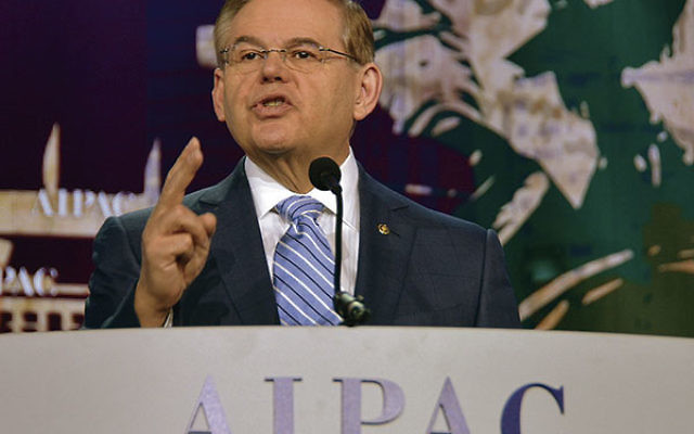 Sen. Robert Menendez (D-N.J.), shown speaking at a previous AIPAC policy conference, supports legislation that would subject any Iran nuclear deal to congressional approval.