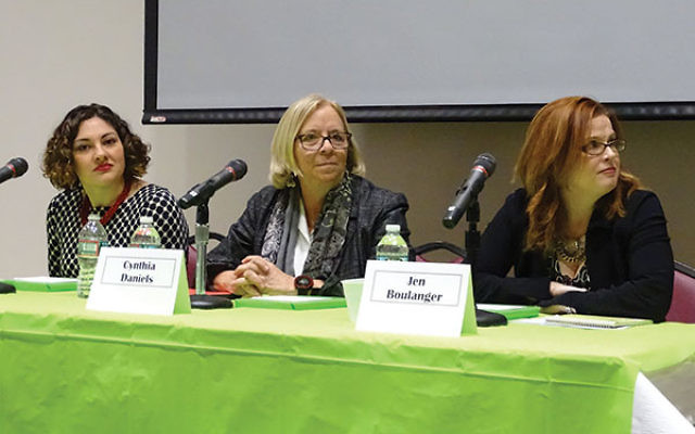 NCJW, Essex County hosted a panel of experts on reproductive rights. From left, Nicole Cushman, Cynthia Daniels, and Jen Boulanger. 