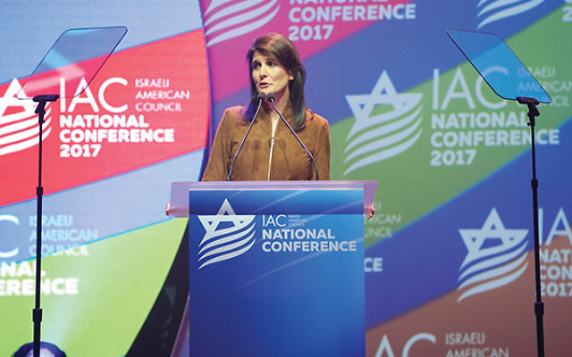 U.S. Ambassdor to the United Nations Nikki Haley at the conference. Photo by Perry Bindelglass