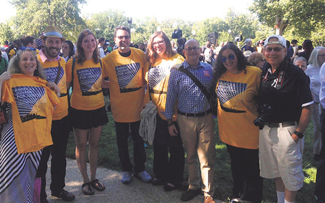 Members of Temple Emanu-El joined the NAACP America’s Journey for Justice march this past fall from Selma, Ala., to Washington.     