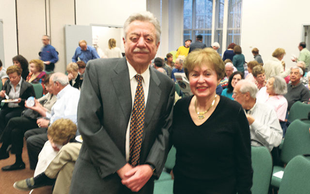 Food writer Alan Richman was welcomed by Linda Forgosh at the 25th anniversary celebration of the Jewish Historical Society of New Jersey.     