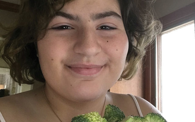 Hope Hershman, a vegan, purchased broccoli on sale during the NFTY-GER SNAP Challenge week. Photo courtesy Hope Hershman
