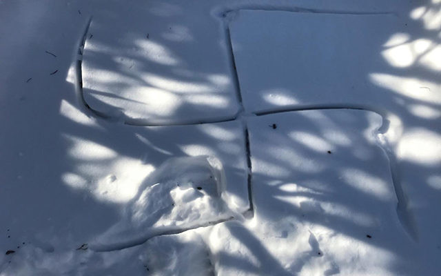 Swastikas were drawn in the snow in front of the house of a Jewish homeowner. 