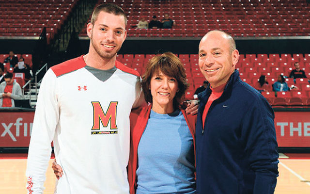 GOA alumni Jacob Susskind, shown with his parents Shari-Beth and Jeff, made the Maryland Terrapins as a walk-on in 2011.     